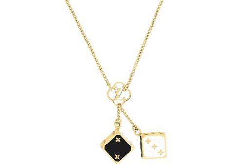 louis vuitton gold charm necklace|Louis Vuitton necklace dice.